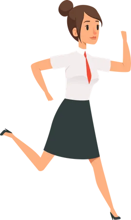 Businesswoman running in hurry  Illustration