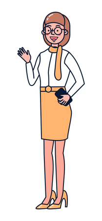 Businesswoman saying hello  Illustration