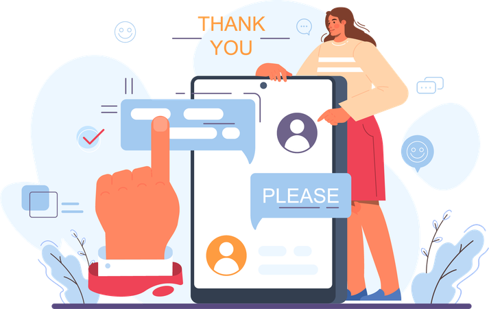 Businesswoman says thank you for help  Illustration