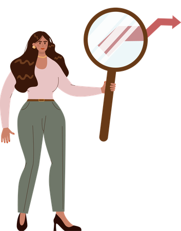 Businesswoman search for business direction  Illustration