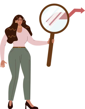 Businesswoman search for business direction  Illustration