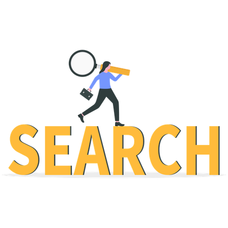 Businesswoman searching for result  Illustration
