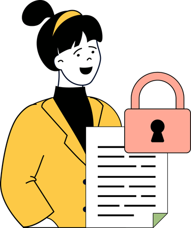 Businesswoman secures her document  Illustration