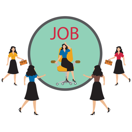 Businesswoman seizing job opportunity  Illustration