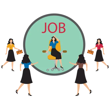 Businesswoman seizing job opportunity  Illustration