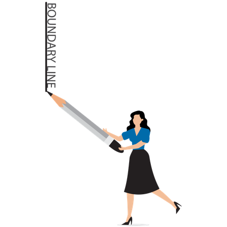 Businesswoman setting business boundaries  Illustration