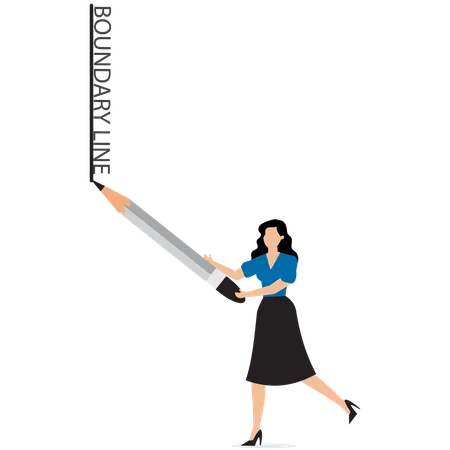 Businesswoman setting business boundaries  Illustration