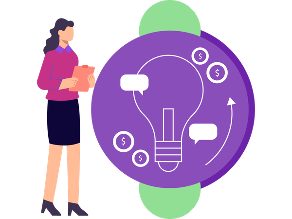 Businesswoman attending business conference  Illustration