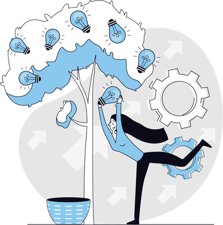 Businesswoman sharing innovative ideas  Illustration