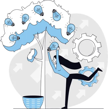Businesswoman sharing innovative ideas  Illustration