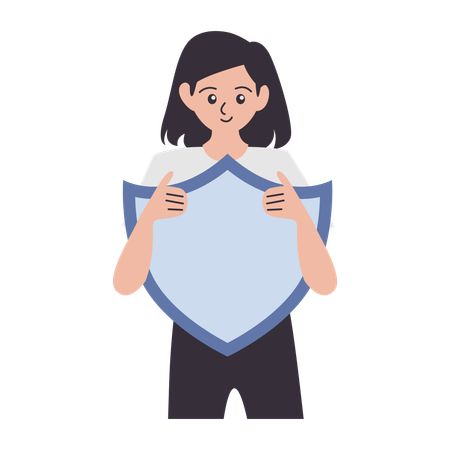 Businesswoman Shields business Wall  Illustration