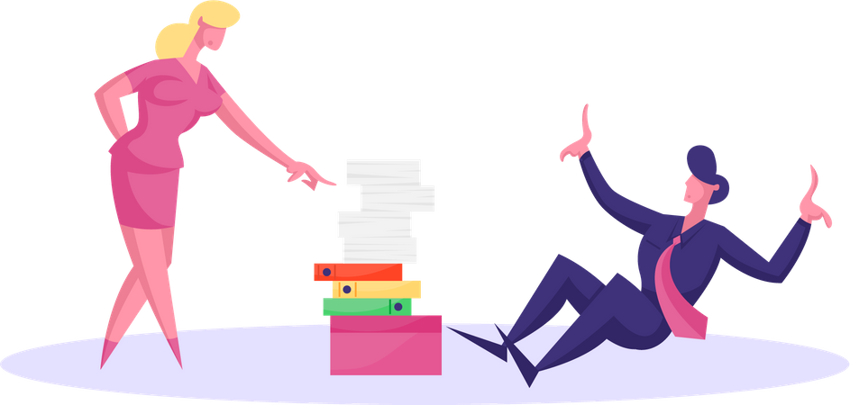 Businesswoman shouting on employee  Illustration