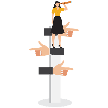 Businesswoman showing business direction  Illustration