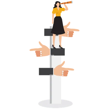 Businesswoman showing business direction  Illustration