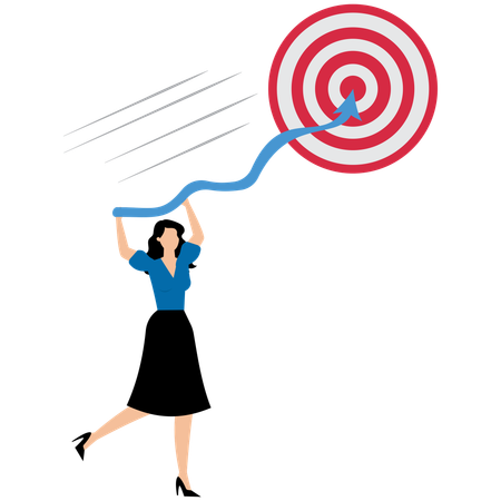 Businesswoman showing business goal  Illustration
