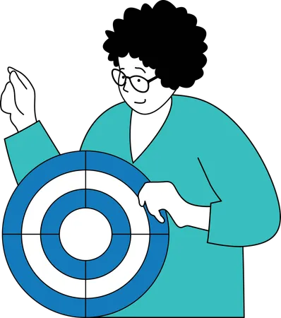 Businesswoman showing business target  Illustration