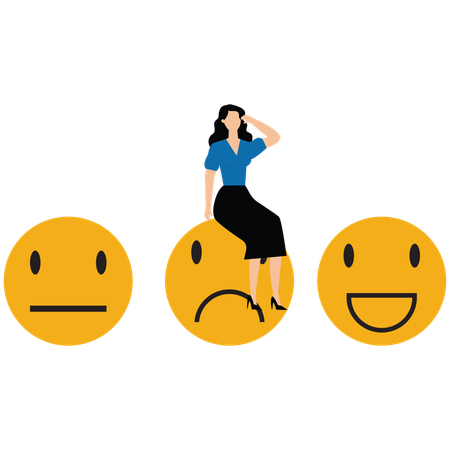 Businesswoman showing customer feedback  Illustration