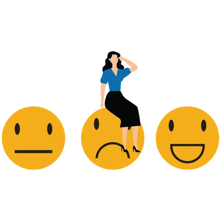 Businesswoman showing customer feedback  Illustration
