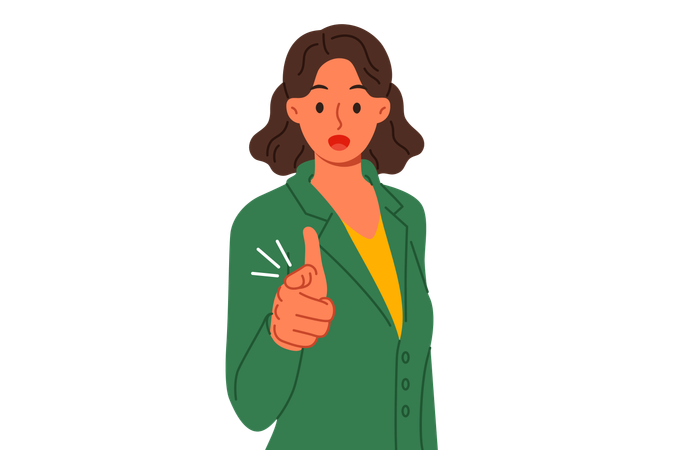 Businesswoman showing finger  Illustration