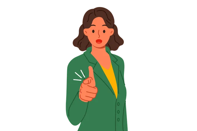 Businesswoman showing finger  Illustration