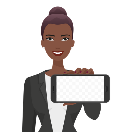 Businesswoman showing mobile  Illustration