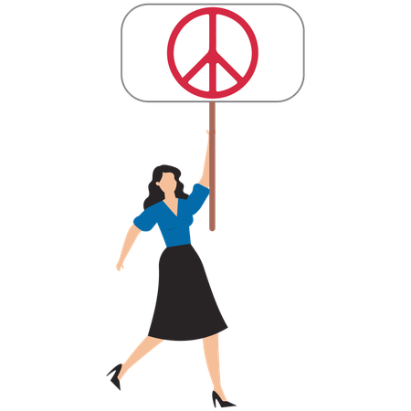 Businesswoman showing peace sign  Illustration