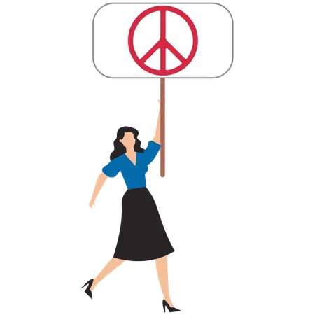 Businesswoman showing peace sign  Illustration