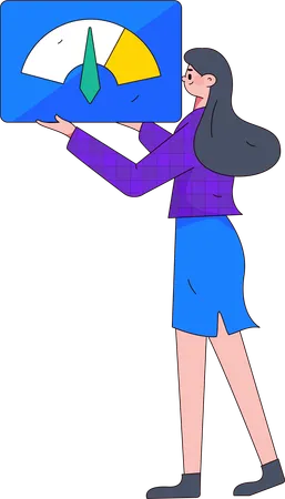 Businesswoman showing performance  Illustration