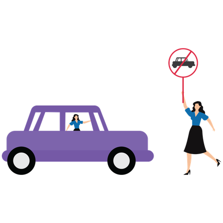 Businesswoman showing prohibition sign  Illustration