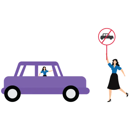 Businesswoman showing prohibition sign  Illustration