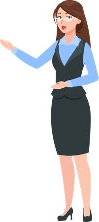 Businesswoman showing something  Illustration