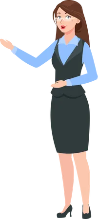 Businesswoman showing something  Illustration