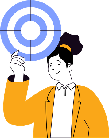 Businesswoman showing targeting audience for marketing  Illustration