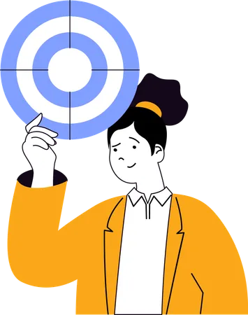 Businesswoman showing targeting audience for marketing  Illustration