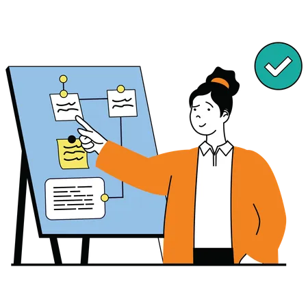 Businesswoman showing task  Illustration