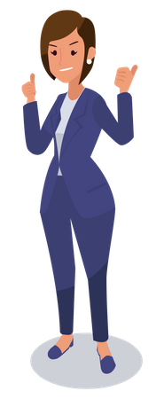 Businesswoman showing thumbs up Illustration