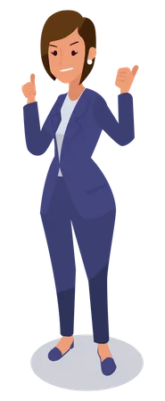 Businesswoman showing thumbs up Illustration