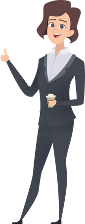 Businesswoman showing thumbs up  Illustration