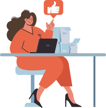 Businesswoman showing thumbup  Illustration