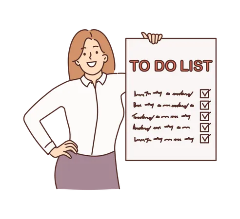 Businesswoman showing to do list  Illustration