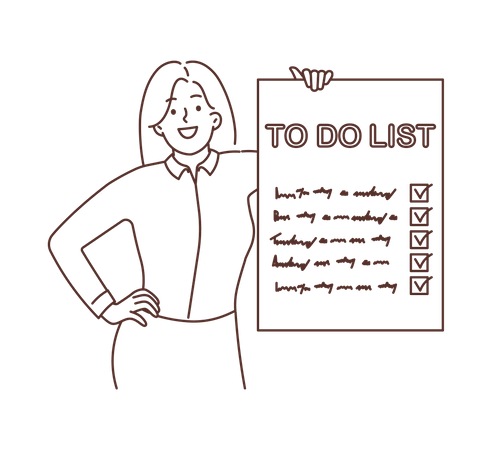 Businesswoman showing to do list  Illustration