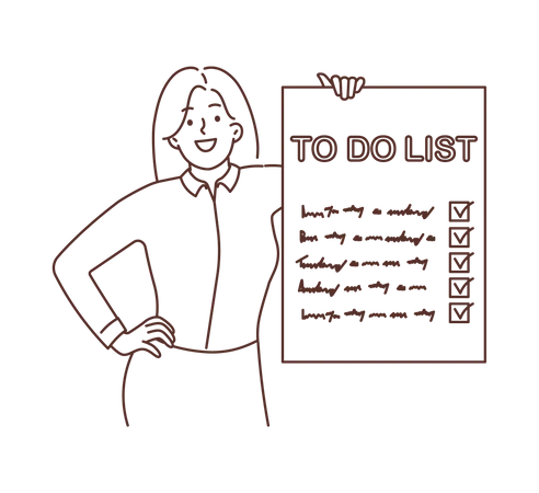 Businesswoman showing to do list  Illustration