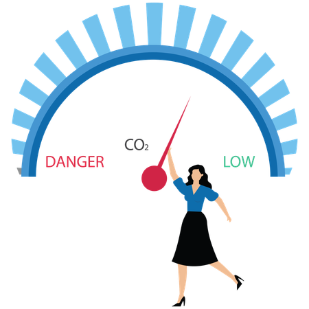 Businesswoman showing zero emission performance  Illustration