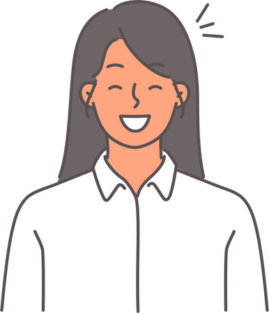 Businesswoman shows her smiling expression  Illustration