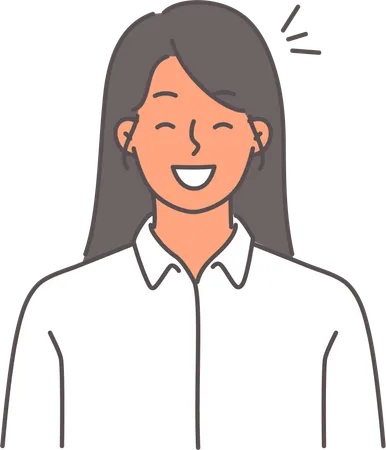 Businesswoman shows her smiling expression  Illustration