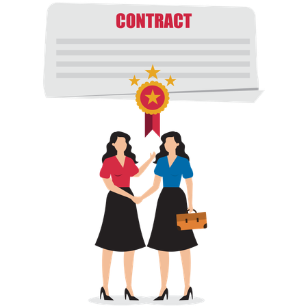 Businesswoman signing contract details  Illustration