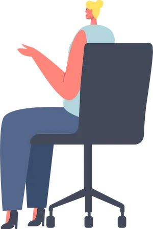 Businesswoman sitting in the office chair Illustration