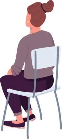 Businesswoman sitting in the office chair  Illustration