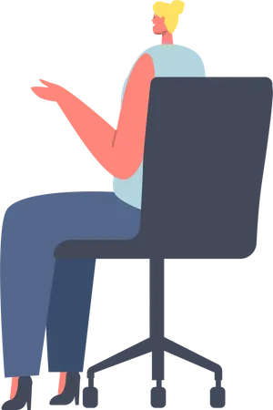 Businesswoman sitting in the office chair  Illustration