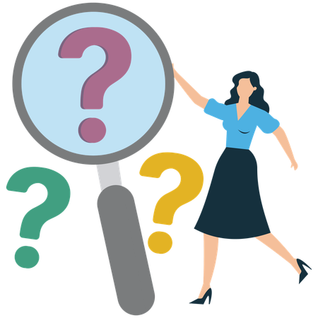 Businesswoman solving business problem  Illustration